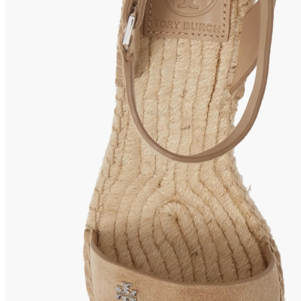 TORY BURCH Beige Espadrille Wedge Sandals - Picture 5 of 9